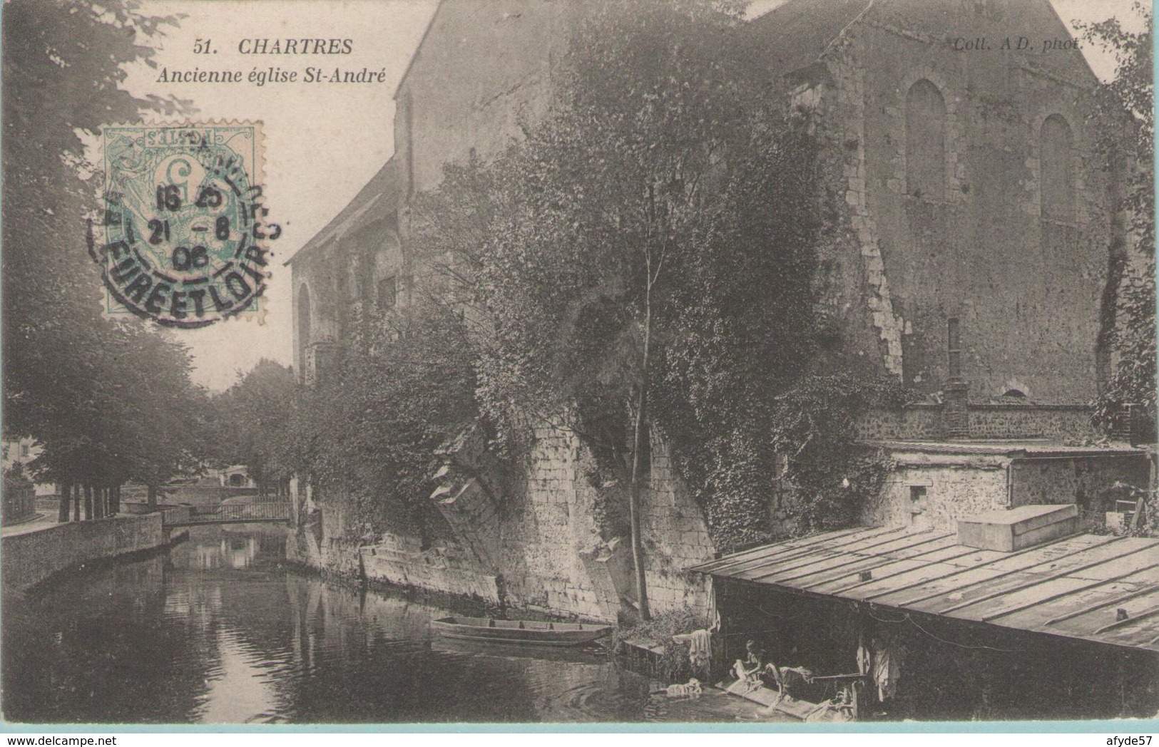 CPA:  CHARTRES  (Dpt.28): Ancienne église St. André Et Son Lavoir Au Pied De L'église En 1906.   (E779) - Chartres