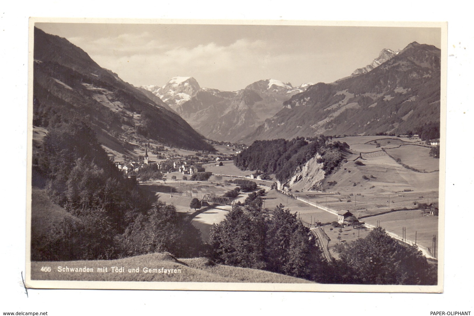 CH 8762 SCHWANDEN GL, Ortsansicht Mit Tödi Und Gemsfayren - Schwanden