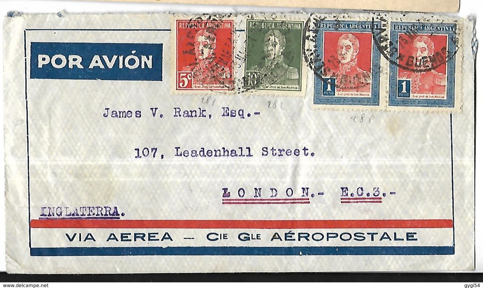 Argentine  Lettre Par Avion Du 15  Mars 1934 De BUENOS  AIRES   Vers Londres - Lettres & Documents