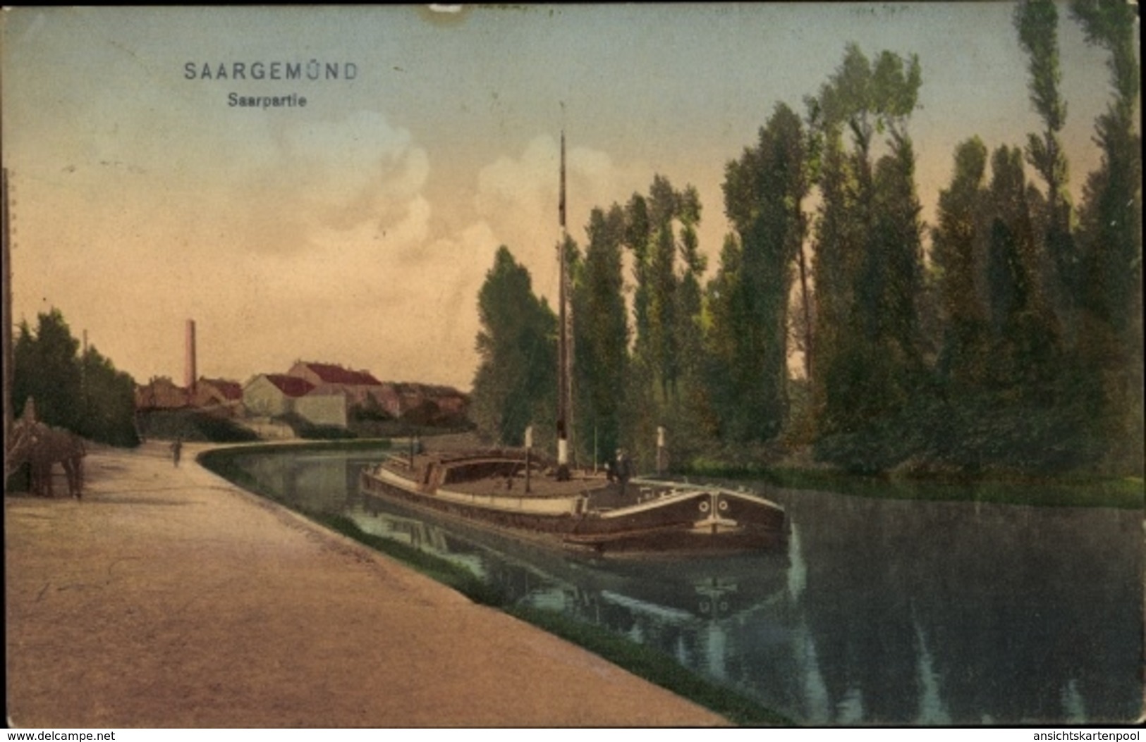 Cp Saargemünd Sarreguemines Lothringen Moselle, Lastkahn Auf Der Saar - Other & Unclassified