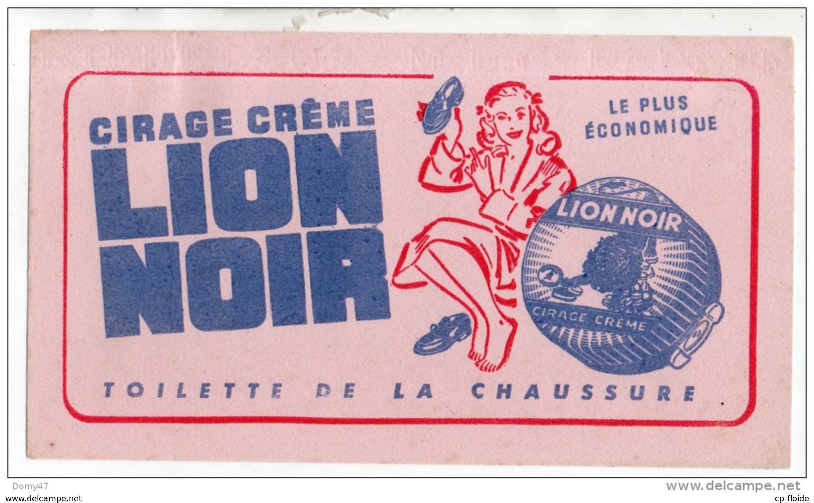 BUVARD . CIRAGE CRÈME LION NOIR . TOILETTE DE LA CHAUSSURE - Ref. N°311F - - Automobile