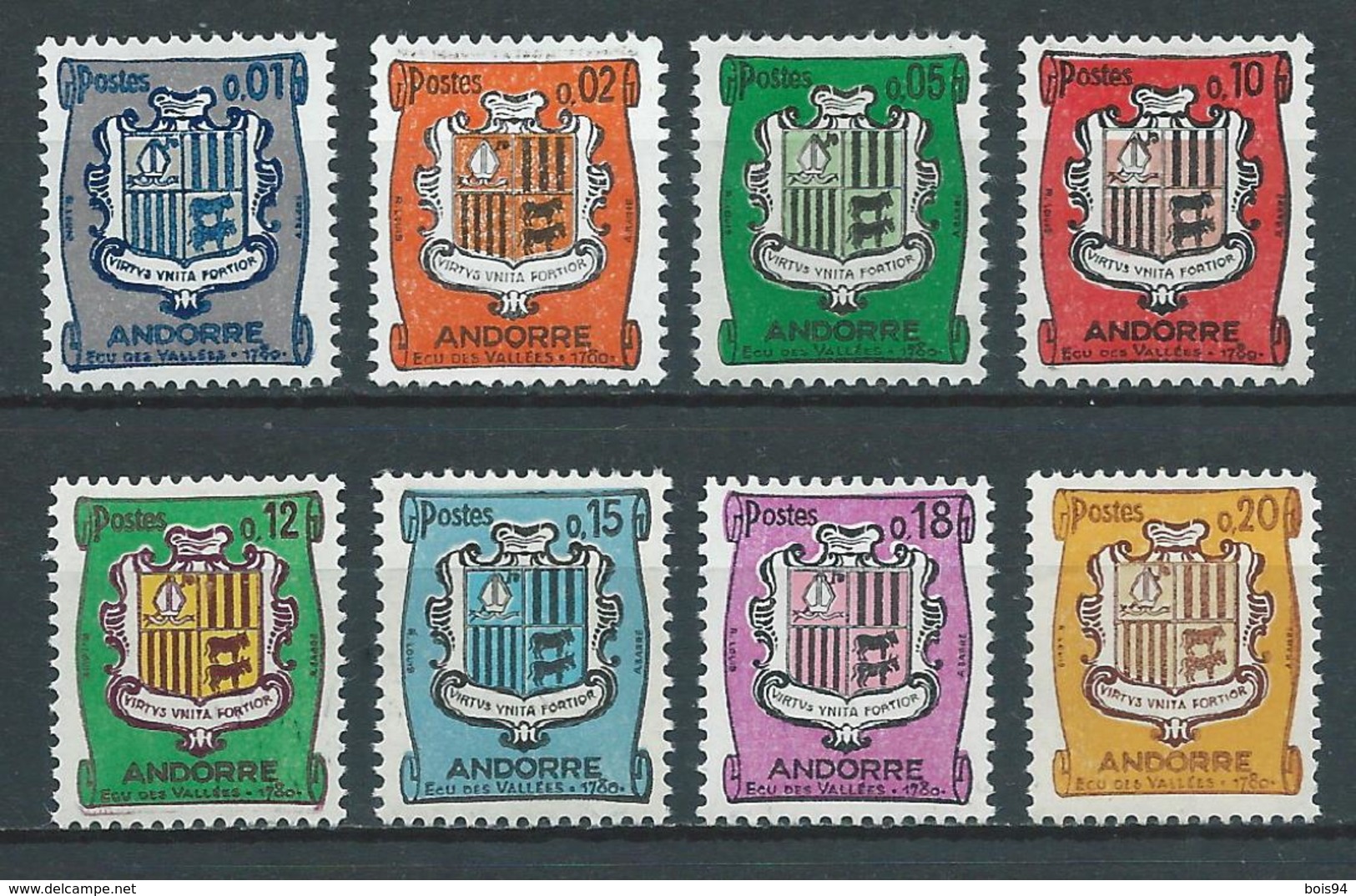 ANDORRE 1961/71 . Série N°s 153A à 157 . Neufs ** (MNH) . - Ungebraucht