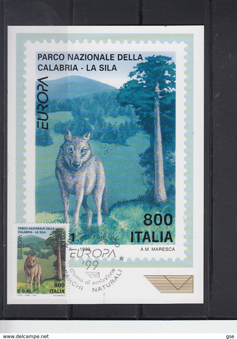 ITALIA  1999 - CM - Sassone 2399 - Parco Nazionale Calabria - Fauna - Lupo - 1999