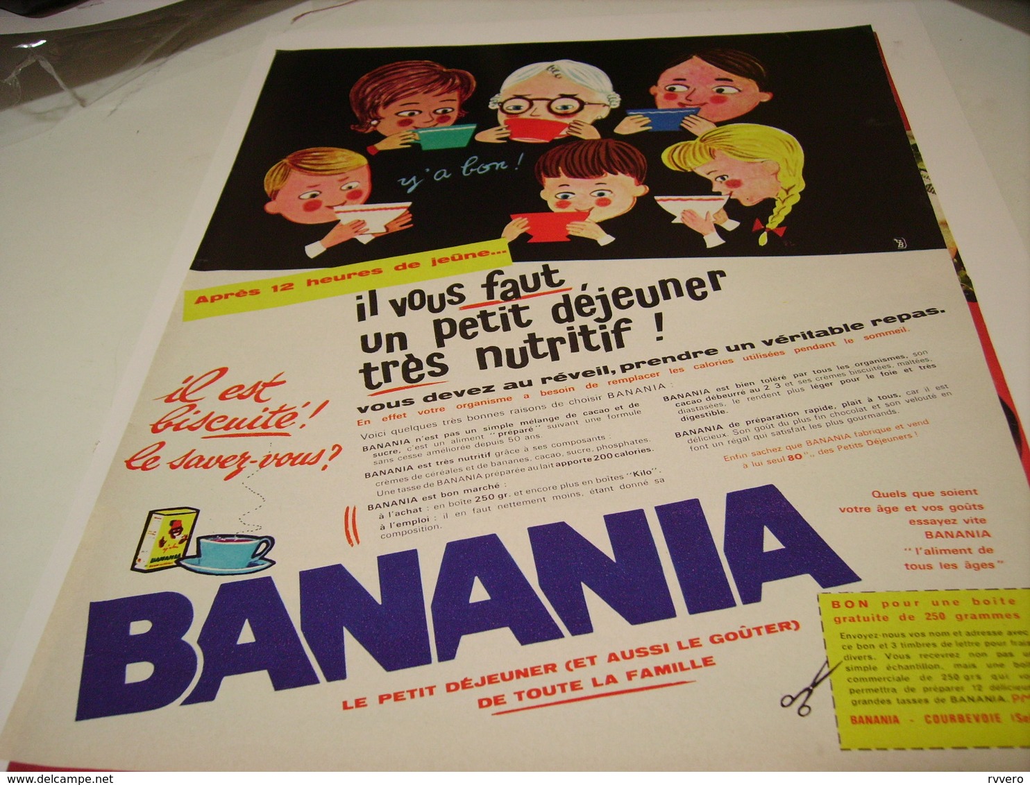 ANCIENNE PUBLICITE BANANIA IL EST BISCUITE 1963 - Autres & Non Classés