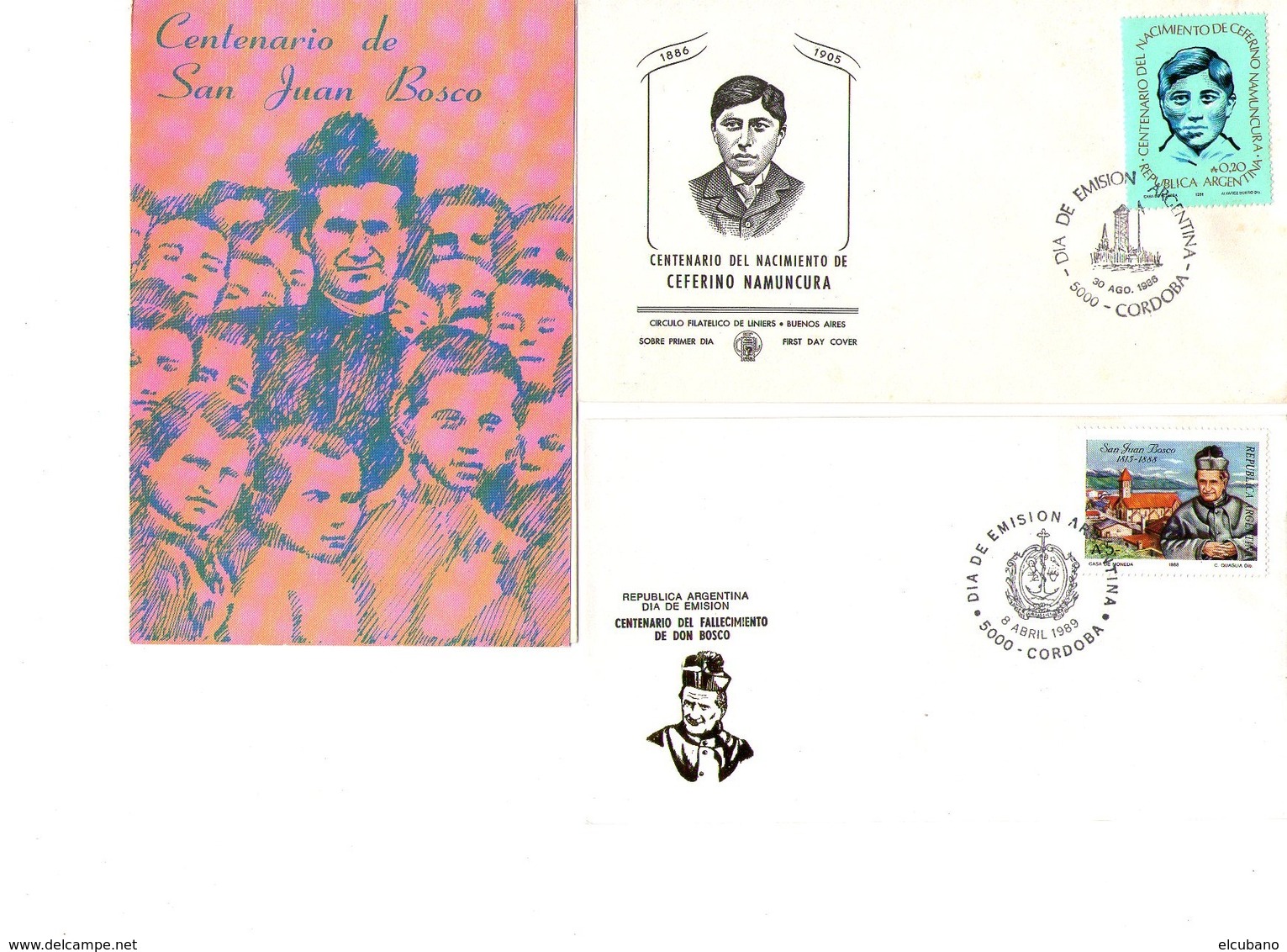 Argentina FDC Salesiani Don Bosco San Giovanni Bosco E Ceferino Namuncura - FDC