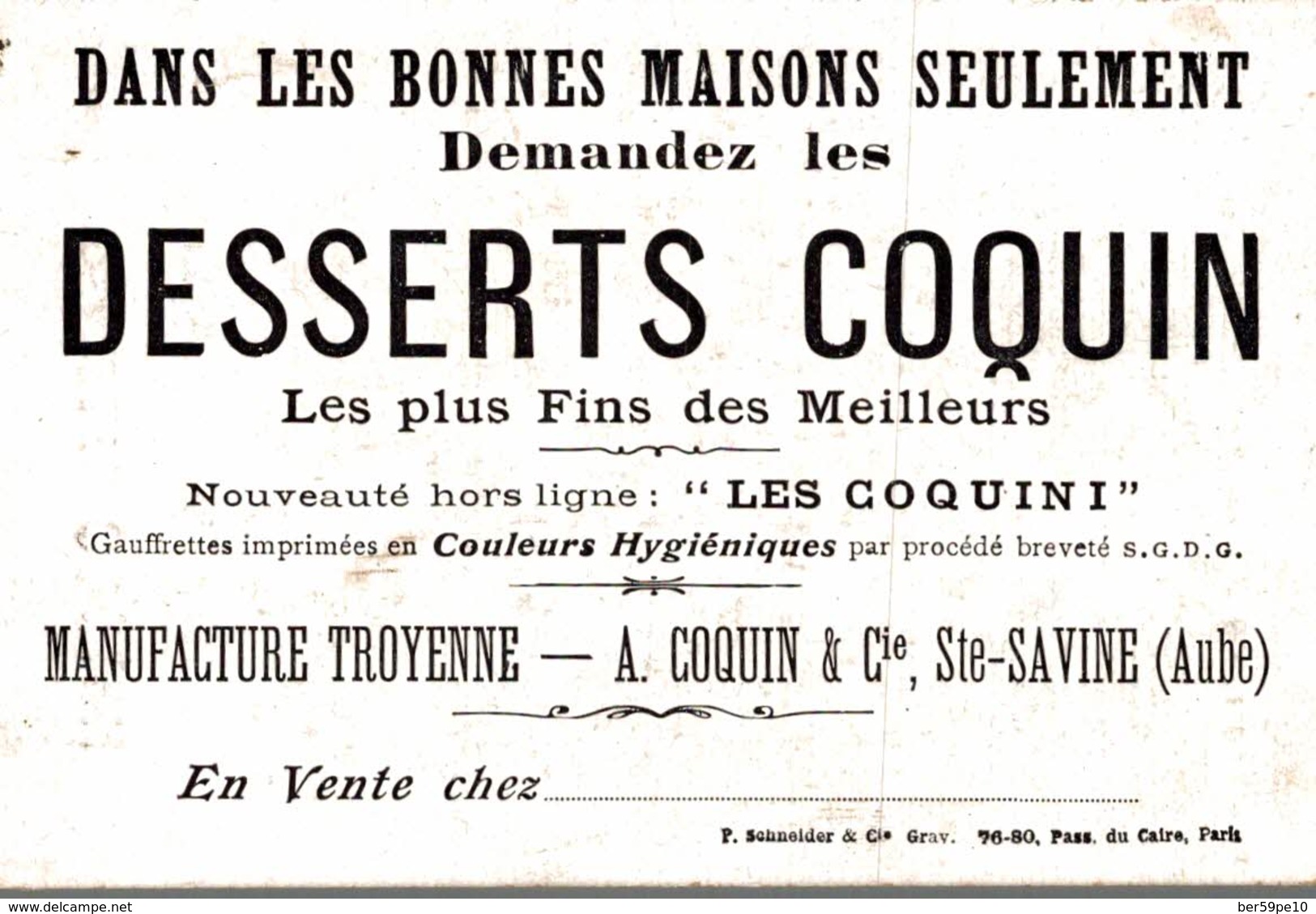 CHROMO  DESSERTS COQUIN  SAINTE-SAVINE S. M. MENELICK EMPEREUR D'ETHIOPIE MUSEE DU LUXEMBOURG PAR PAUL BUFFET - Otros & Sin Clasificación