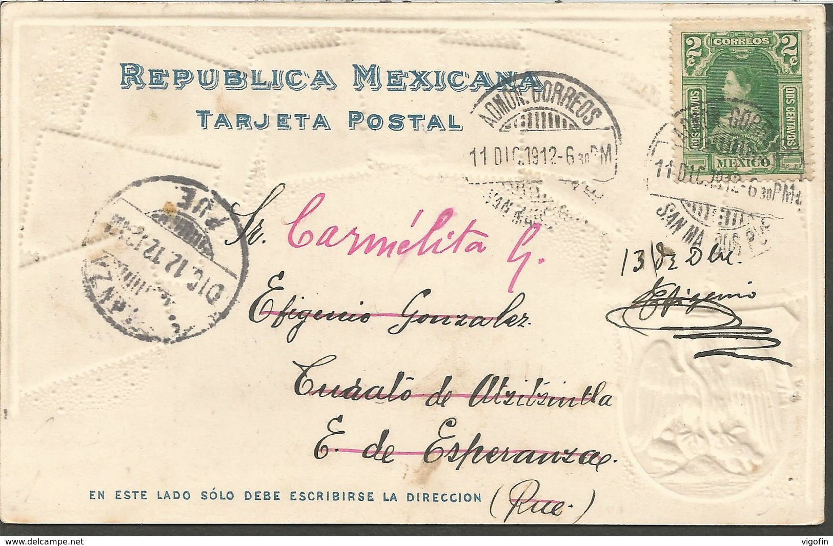 MEXICO, PC Circulated 1900 - Mexico