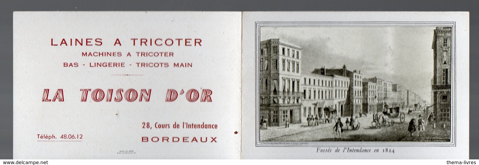 Bordeaux (33 Gironde) Calendrier 1959 LA TOISON D'OR Laines à Tricoter (PPP14409) - Petit Format : 1941-60