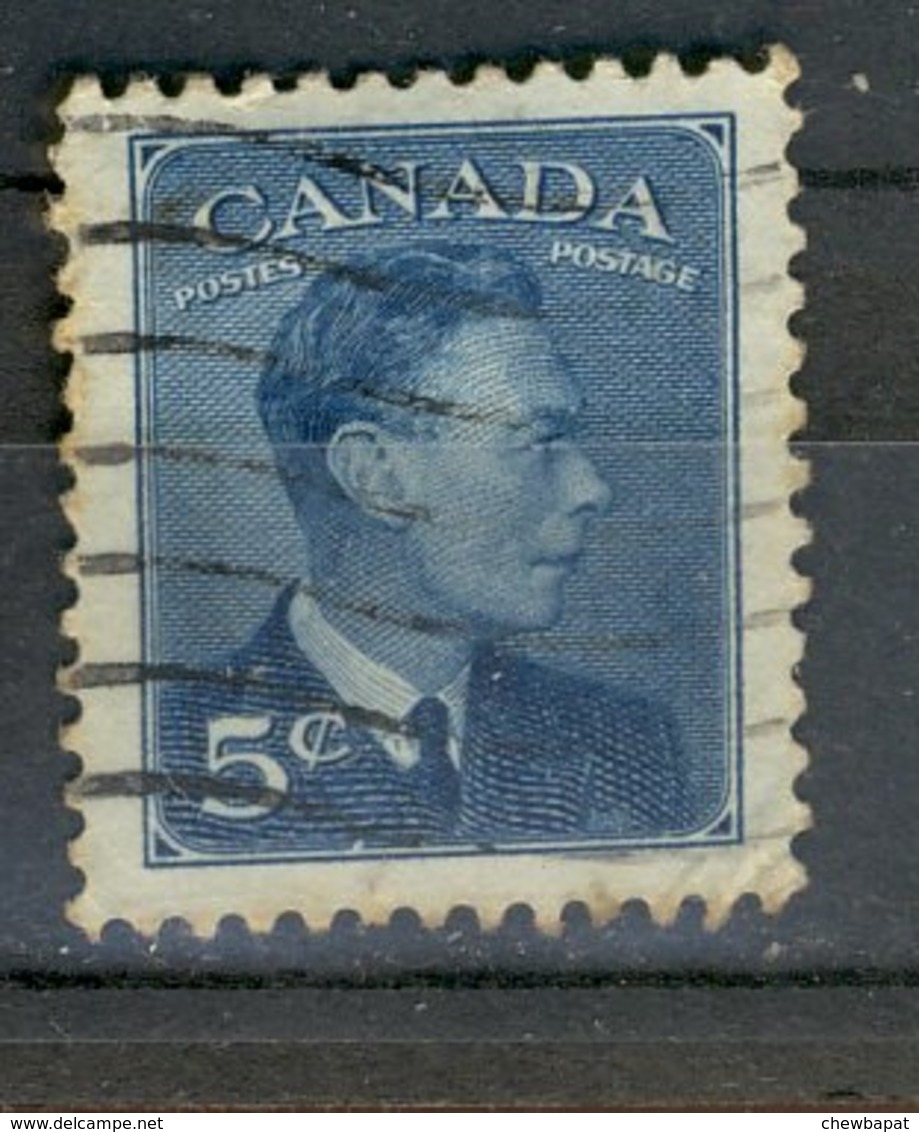 Canada 1950 - Oblitéré Used - Trace De Charnière Y&T N° 240 George VI 5c Bleu - Used Stamps