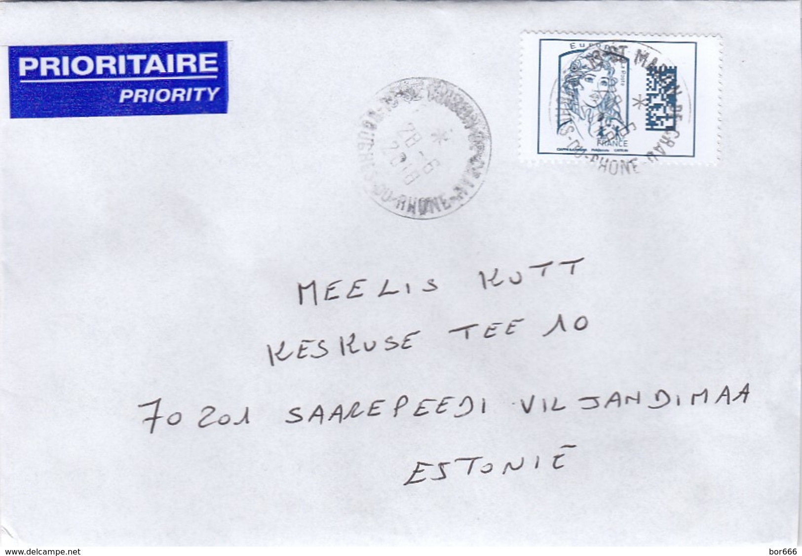 GOOD FRANCE Postal Cover To ESTONIA 2018 - Good Stamped: Marianne - Brieven En Documenten