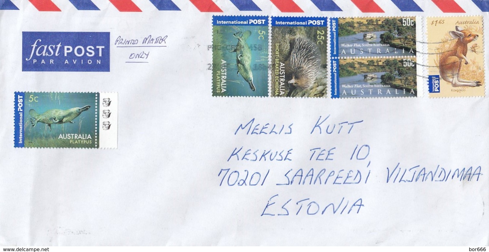 GOOD AUSTRALIA Postal Cover To ESTONIA 2018 - Good Stamped: Landscape/ Ship ; Animals - Brieven En Documenten