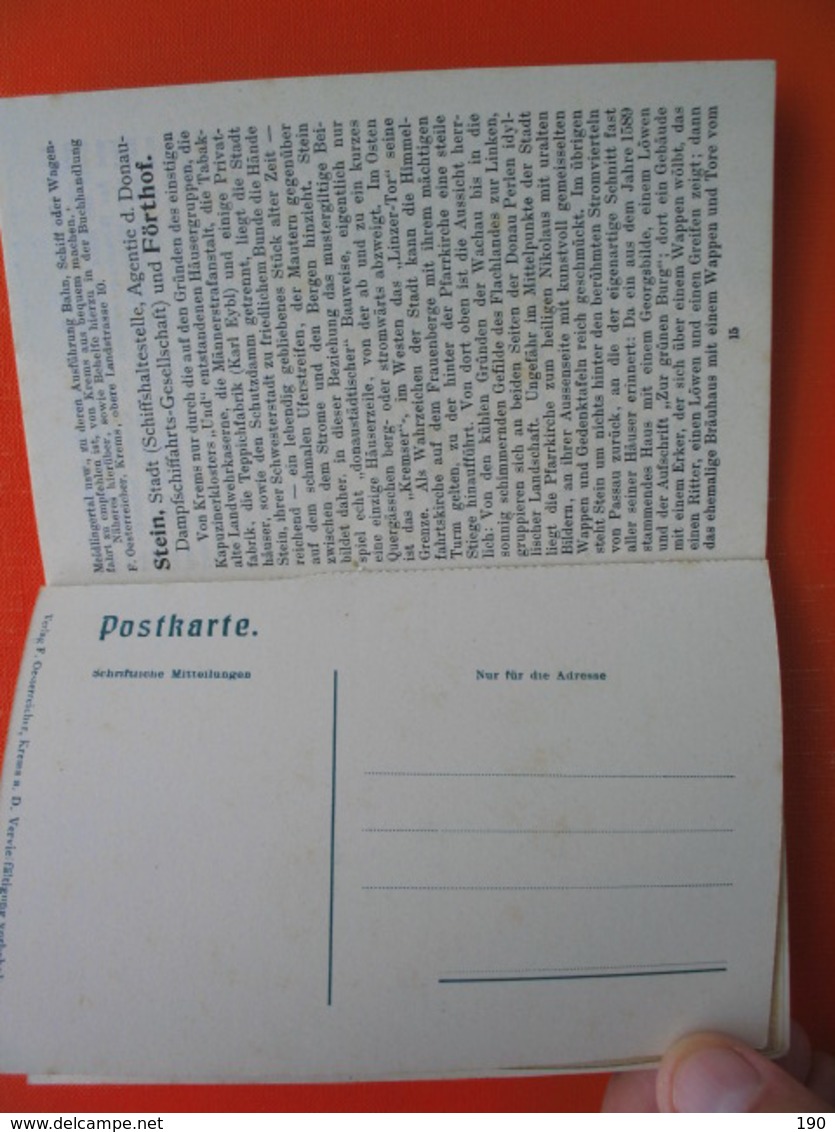 Original old 12 postcards+guide(book).Fuhrer durch die Wachau Mit 12 Ansichts-Postkarten in feinstem Lichtdruck