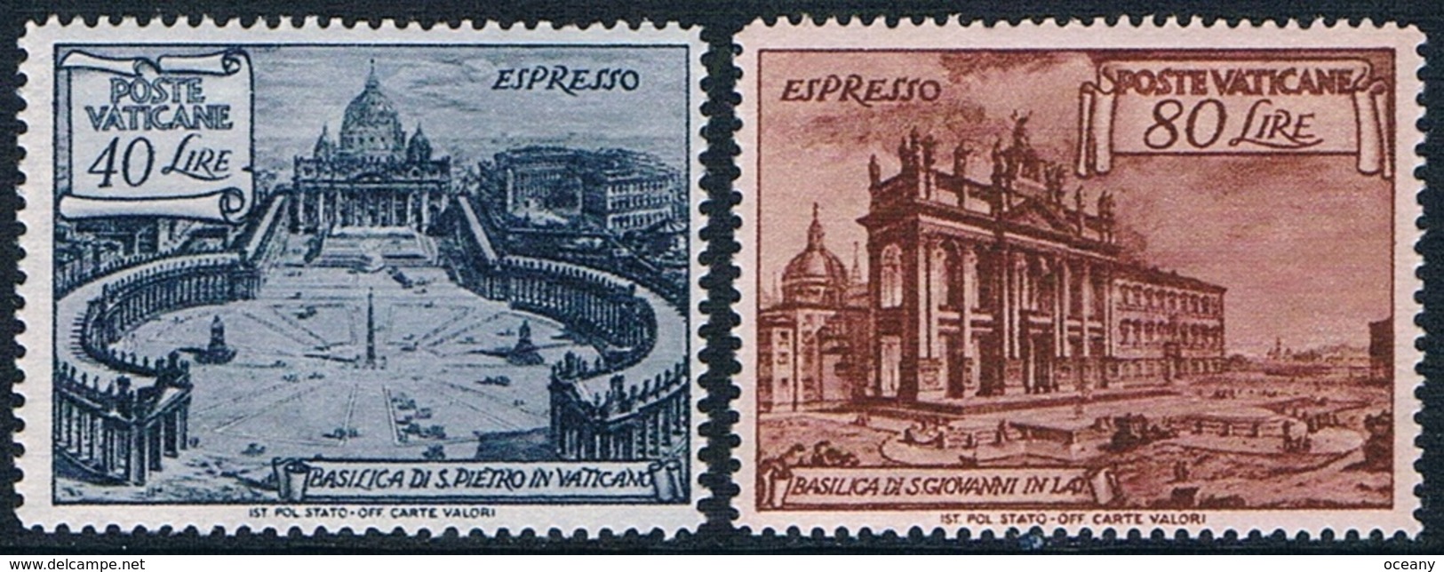 Vatican - Basiliques Exprès 11/12 (année 1949) ** - Priority Mail