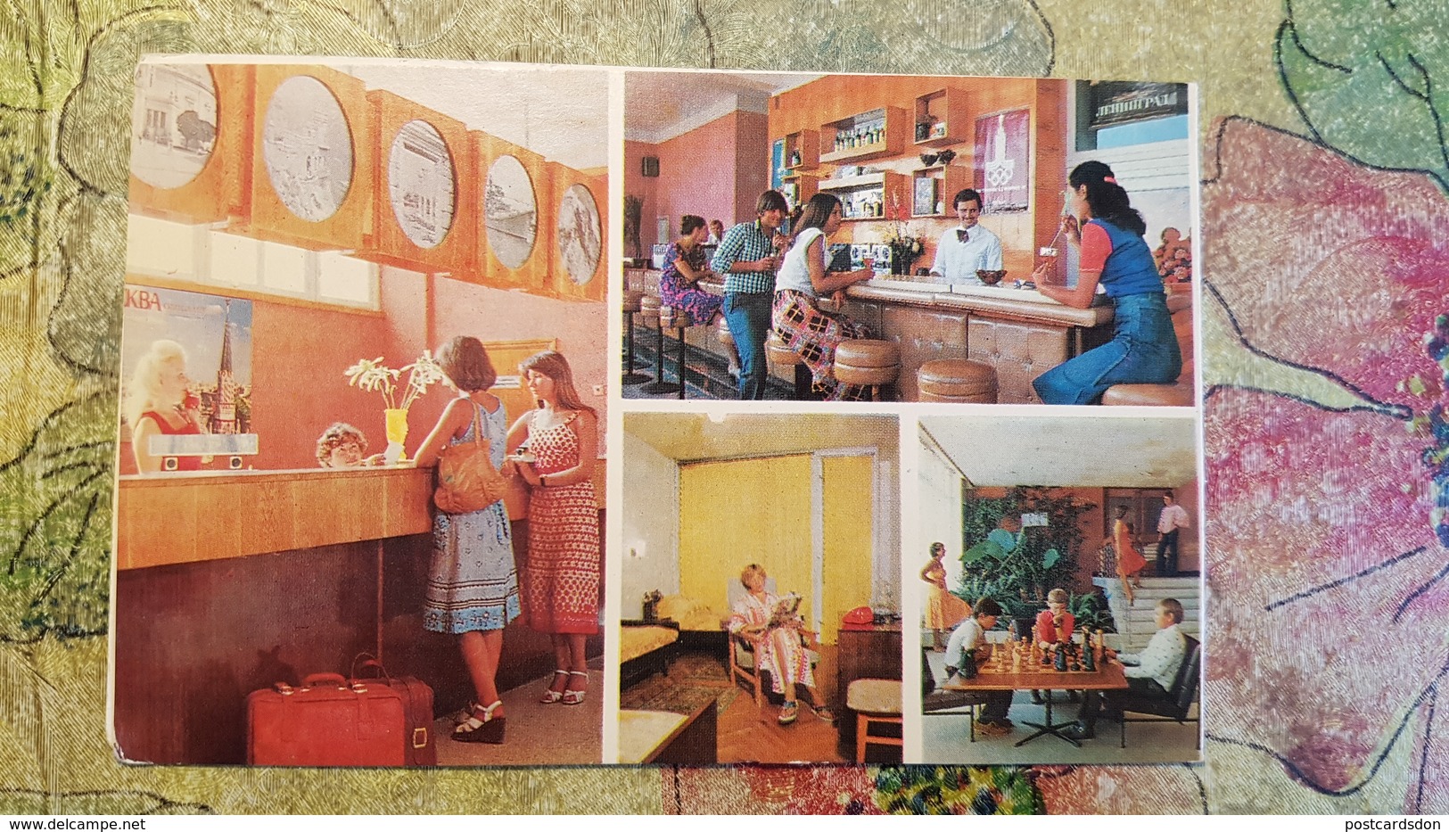 JEU - ECHECS - CHESS  In Art - Old Postcard 1980s - Sevastopol "Crimea" Hotel - Echecs