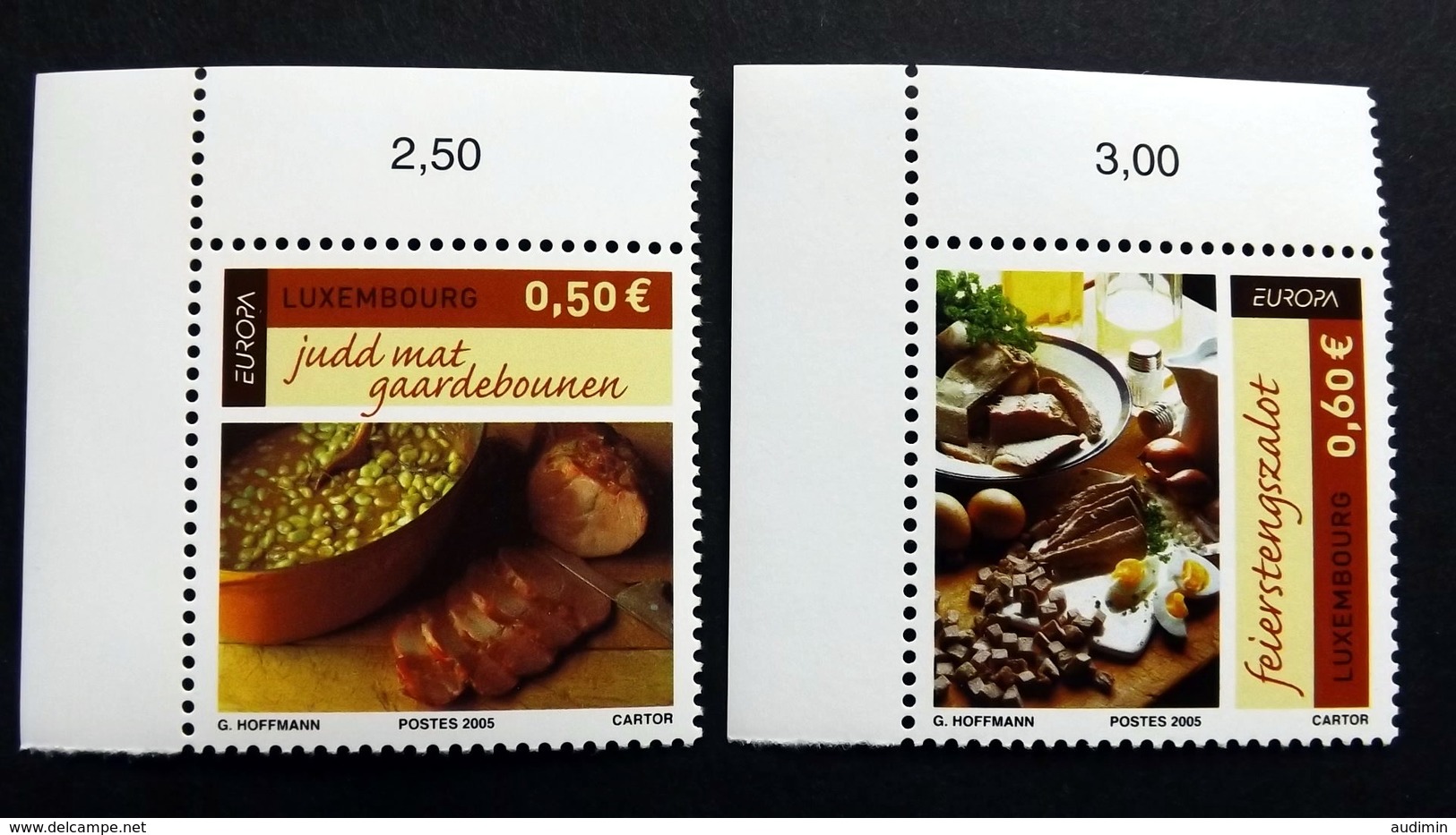 Luxemburg 1673/4 **/mnh, EUROPA/CEPT 2005, Gastronomie - Ongebruikt