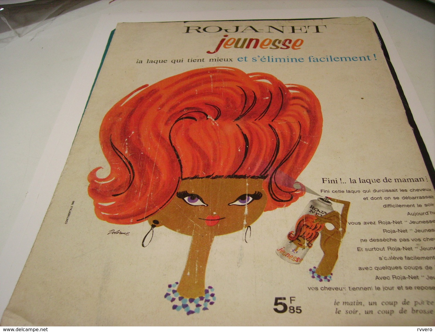 ANCIENNE PUBLICITE CHEVEUX ROJA NET LAQUE 1963 - Other & Unclassified