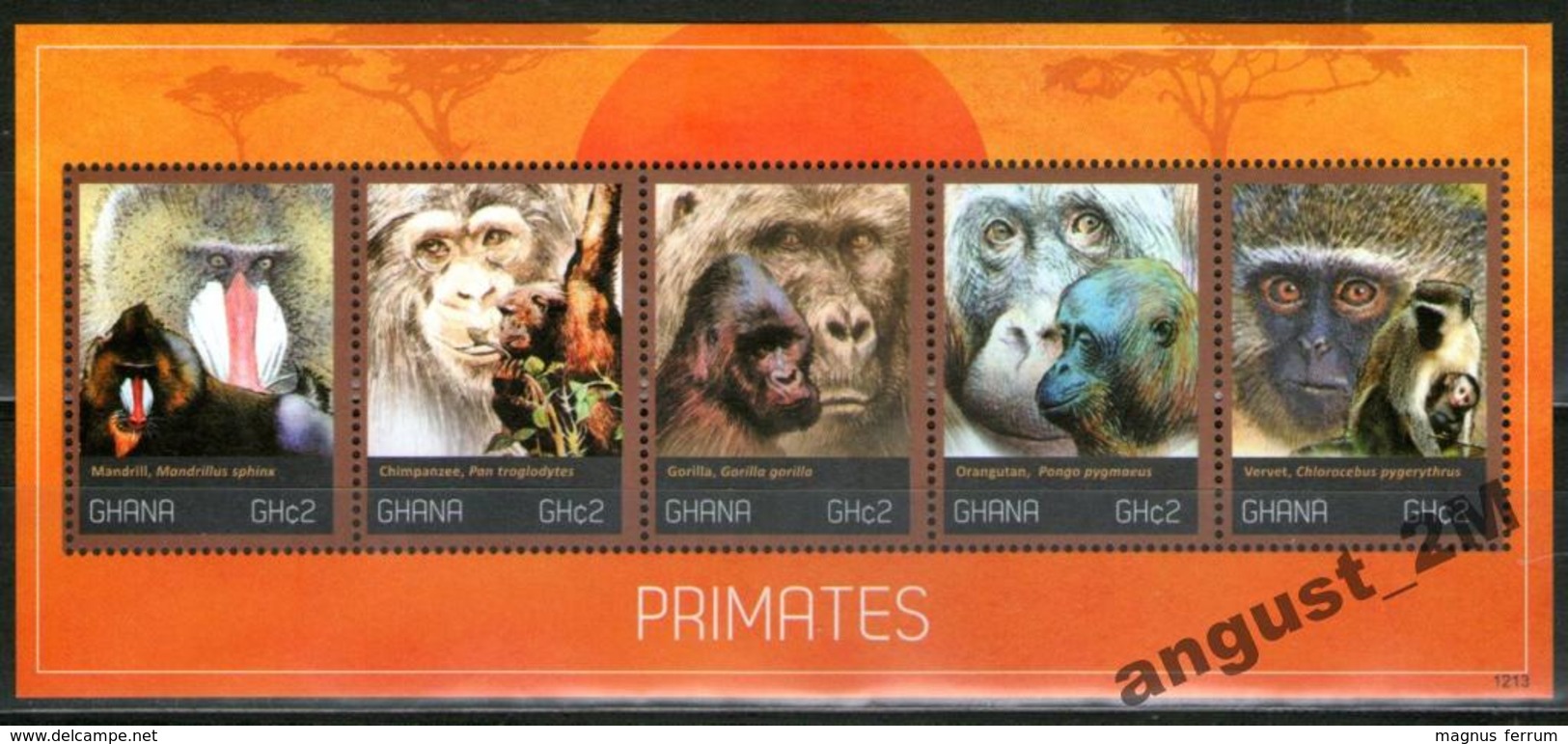 2012 Ghana, Primates, Monkeys, S/sheet, MNH - Monkeys