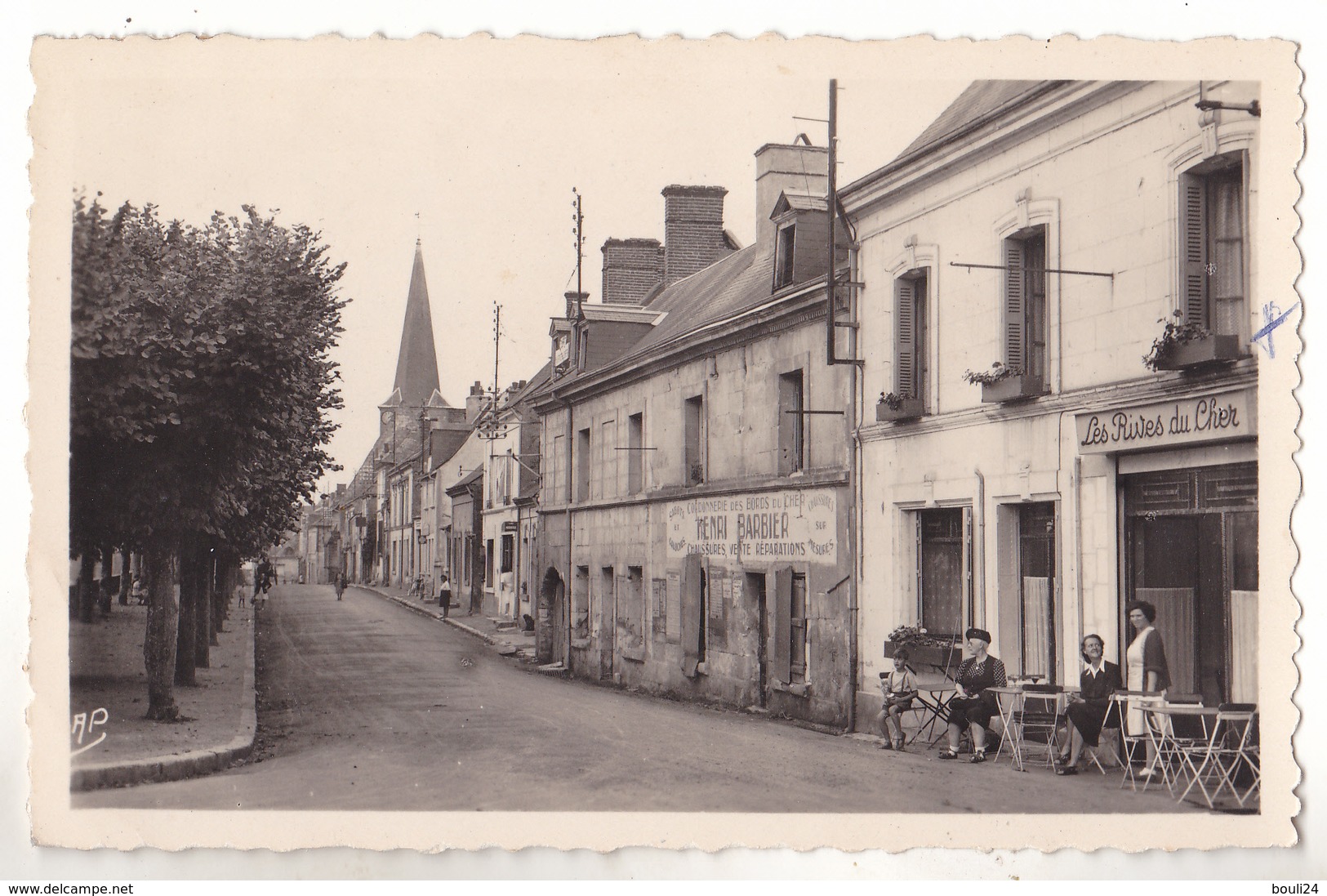 LES  SAVONNIERES  EN INDRE ET LOIRE RUE ¨PRINCIPALE CAFE LES RIVES DU CHER   CPA  CIRCULEE - Sonstige & Ohne Zuordnung