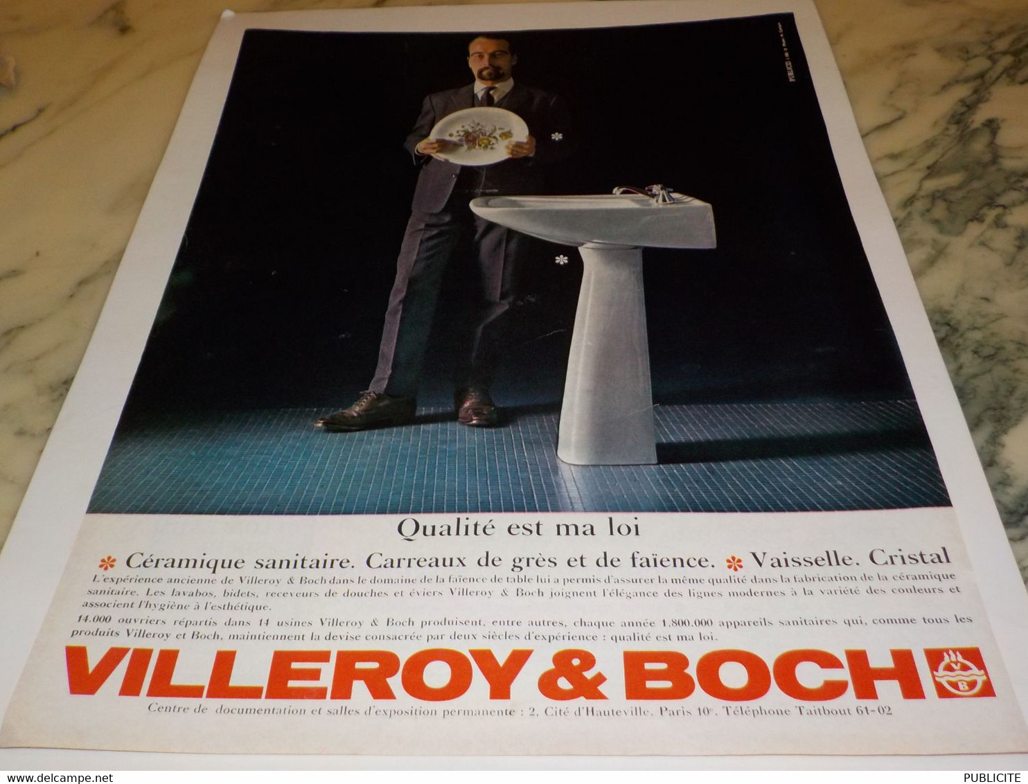 ANCIENNE PUBLICITE  VILLEROY BOCH QUALITE EST MA LOI 1963 - Other & Unclassified