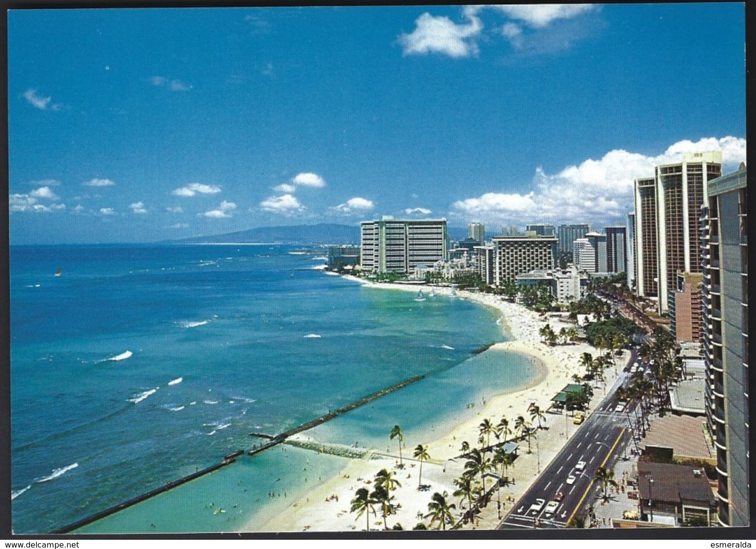 PC  Hawaii Island, Hononulu, Kalakaua Avenue, Waikiki Beach. Unused - Honolulu