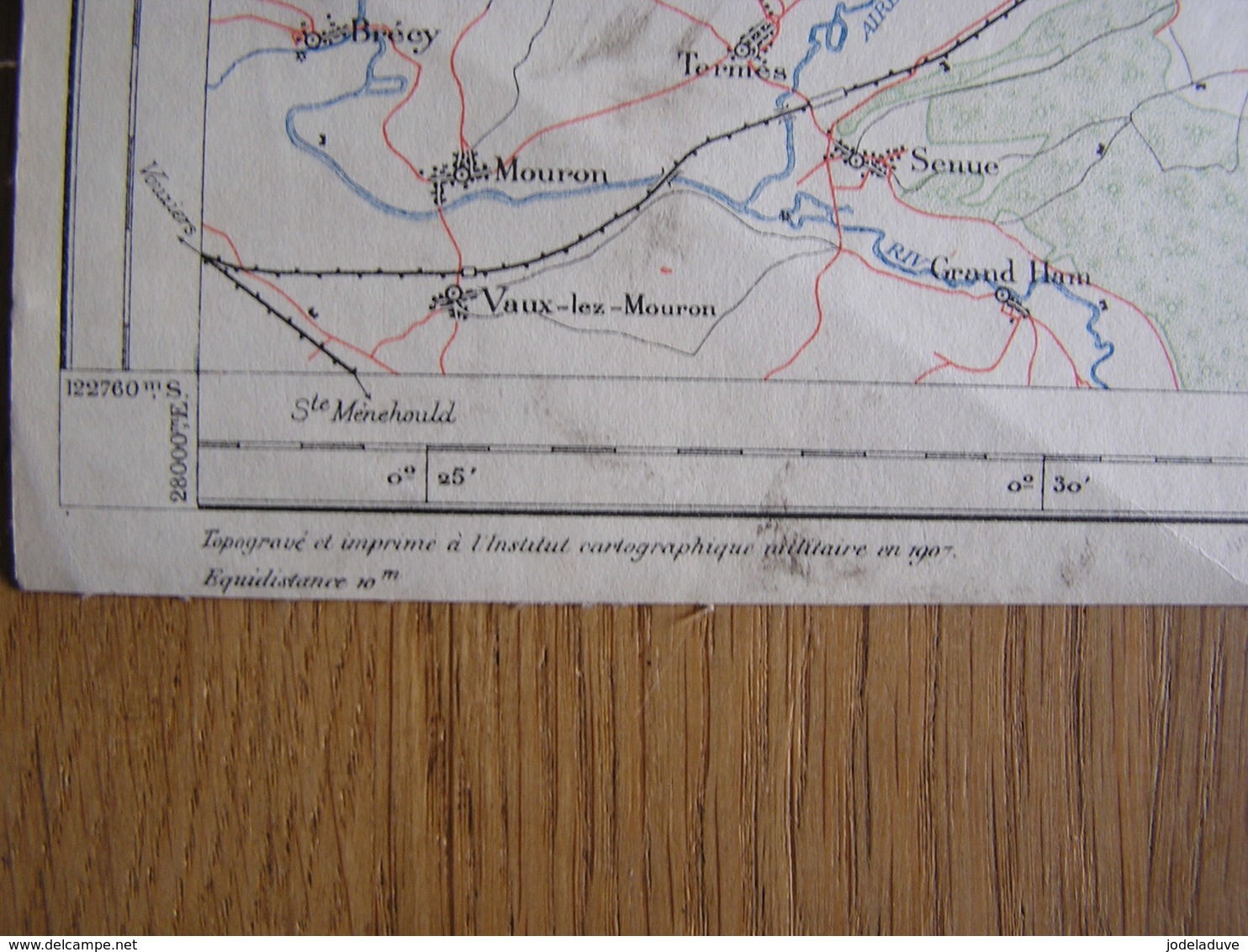 CARTE D' ETAT MAJOR MILITAIRE TOILEE Feuille XXV Villers Devant Orval Montmédy France 40.000 ème A Hacha 1907 - Topographische Karten