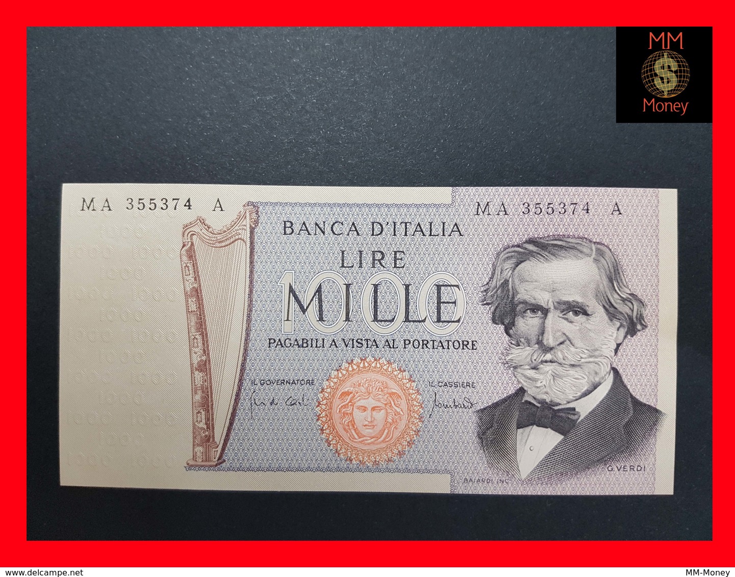 Italy 1.000 1000 Lire 1969 P. 101a UNC - 1000 Lire