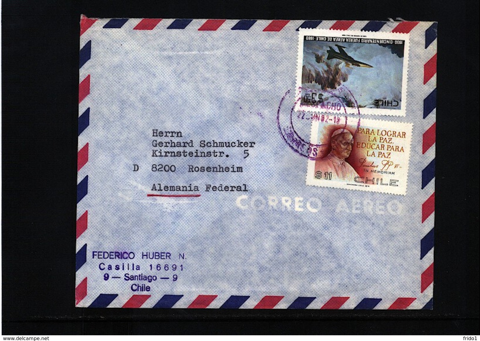 Chile Interesting Airmail  Letter - Chile