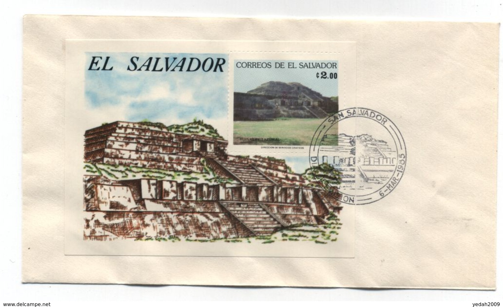 El Salvador FDC ARCHTIECTURE S/S 1985 - Altri & Non Classificati