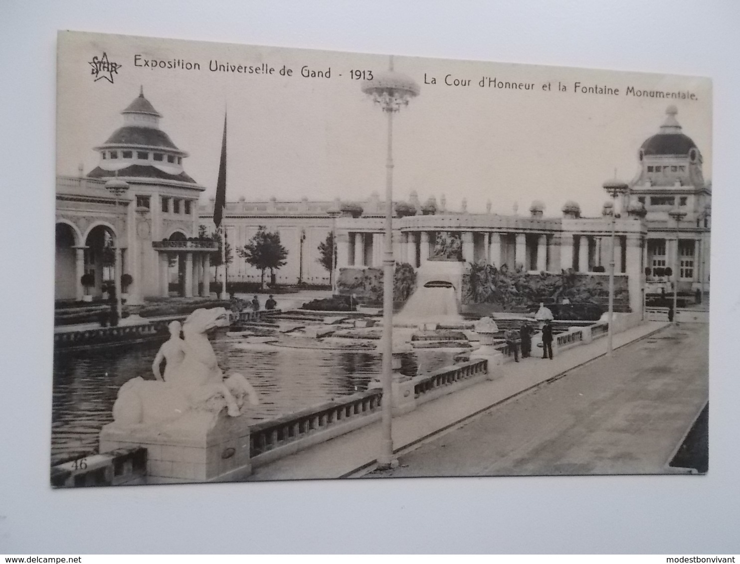 GENT- WERELDTENTOONSTELLING 1913 - La Cour D'Honneur Et La Fontaine Monumentale -  NO REPRO - Gent