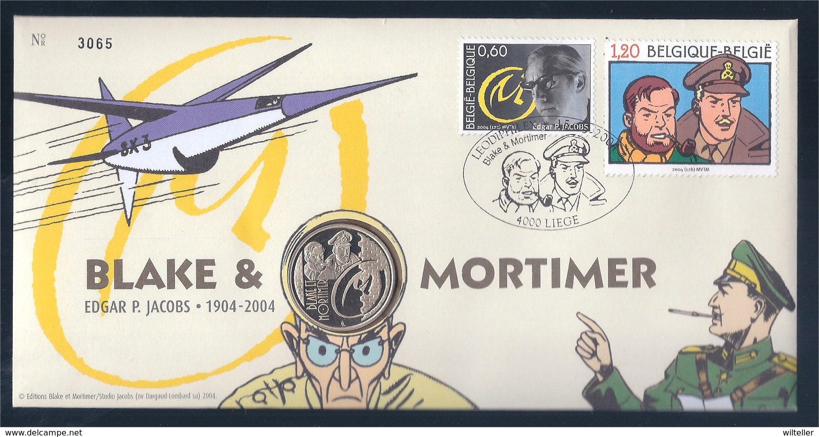 België/Belgique 2004 Numisletter Blake & Mortimer [Espadon Zwaardvis] (Edgar Félix Pierre Jacobs) - Numisletters