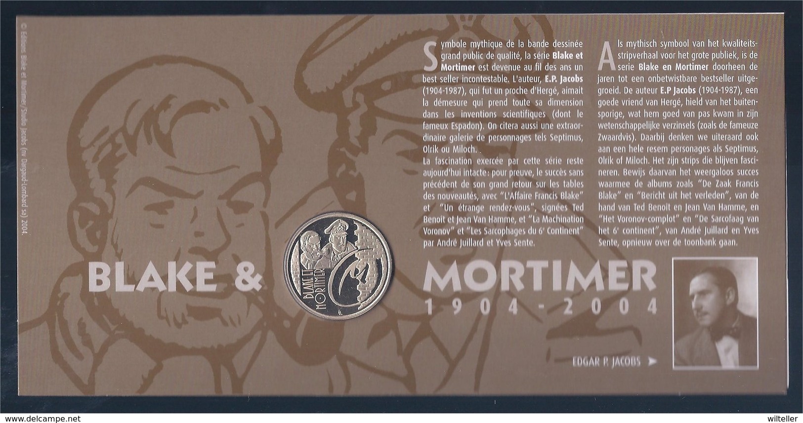 België/Belgique 2004 Numisletter Blake & Mortimer [Espadon Zwaardvis] (Edgar Félix Pierre Jacobs) - Numisletters