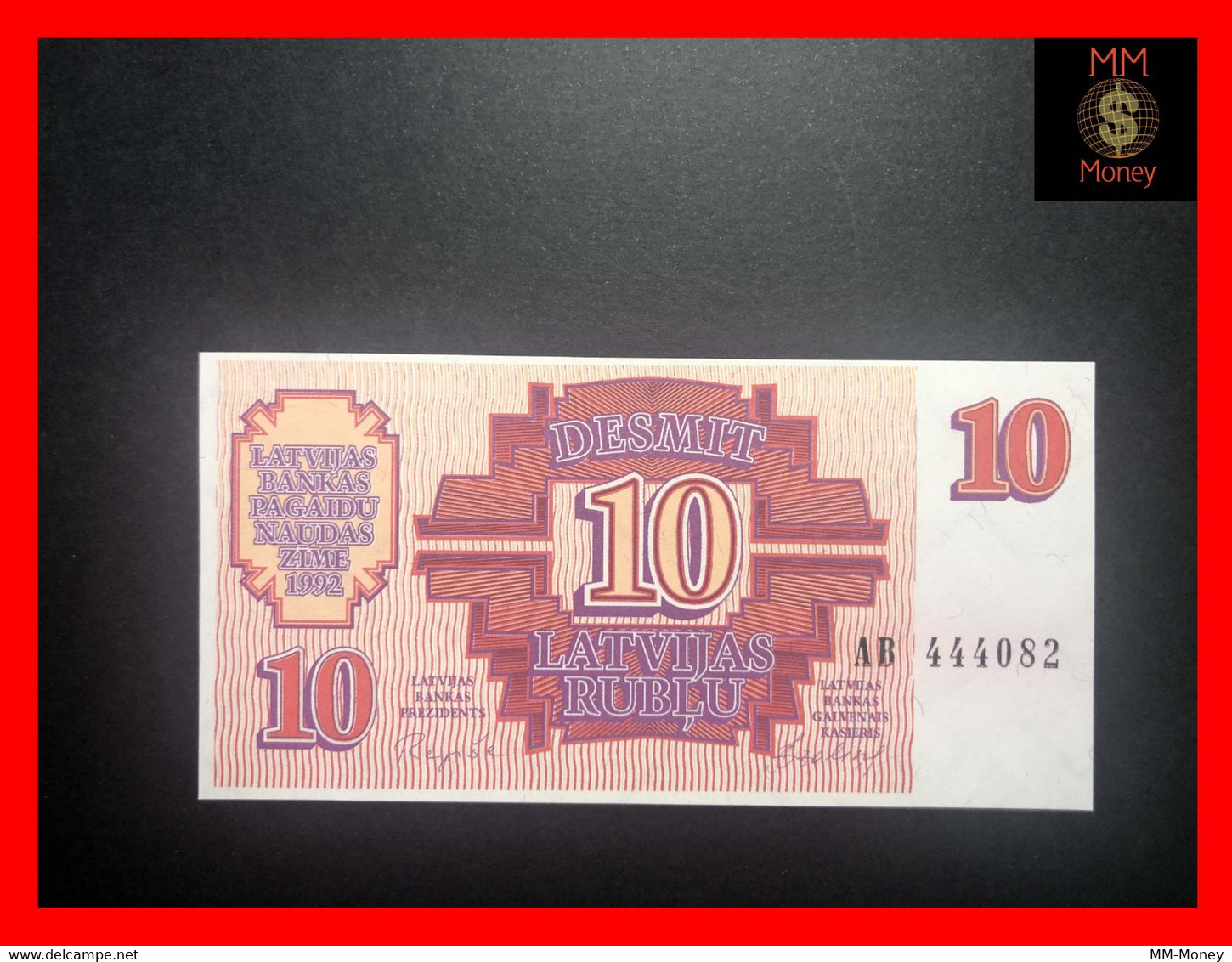 Latvia  10 Rublu 1992 P. 38 UNC - Letonia