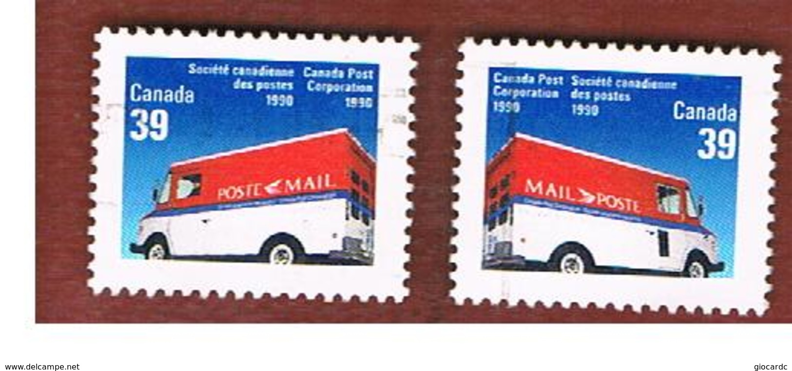 CANADA - SG 1382.1383  - 1990  MAIL VAN: COMPLET SET OF 2    -   USED - Usati