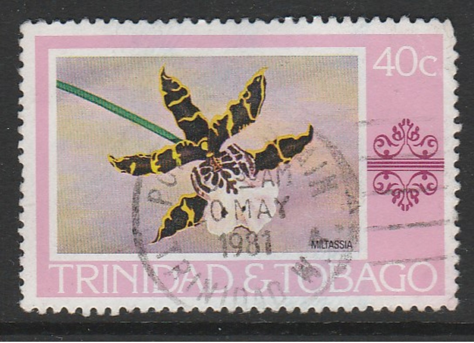 Trinidad & T 1978 Orchids 40c Multicoloured SW 300 O Used - Trinidad & Tobago (1962-...)