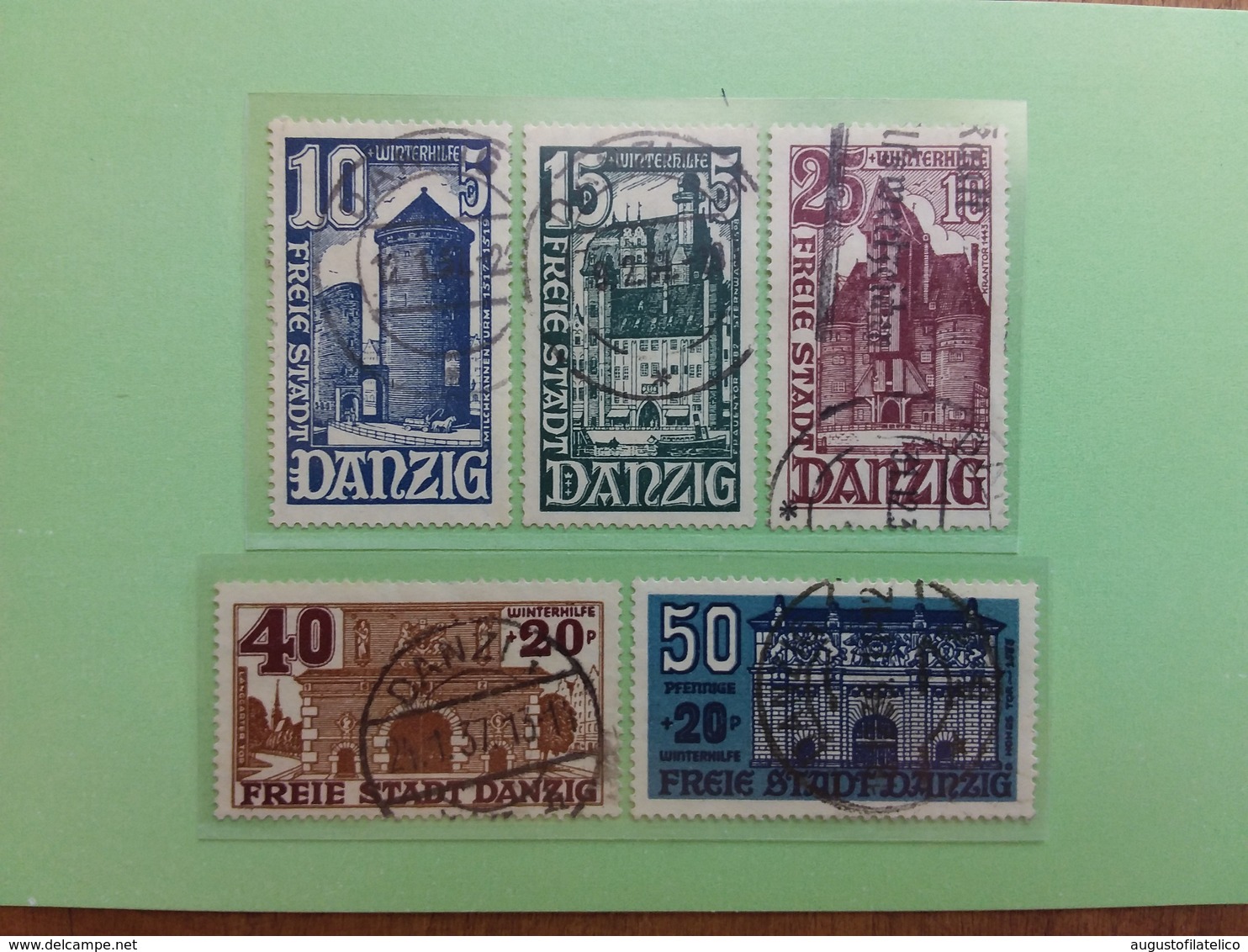 OCCUPAZIONI TEDESCHE - DANZICA - Soccorso Invernale 1936 - Nn. 221/25 Timbrati + Spese Postali - Usati