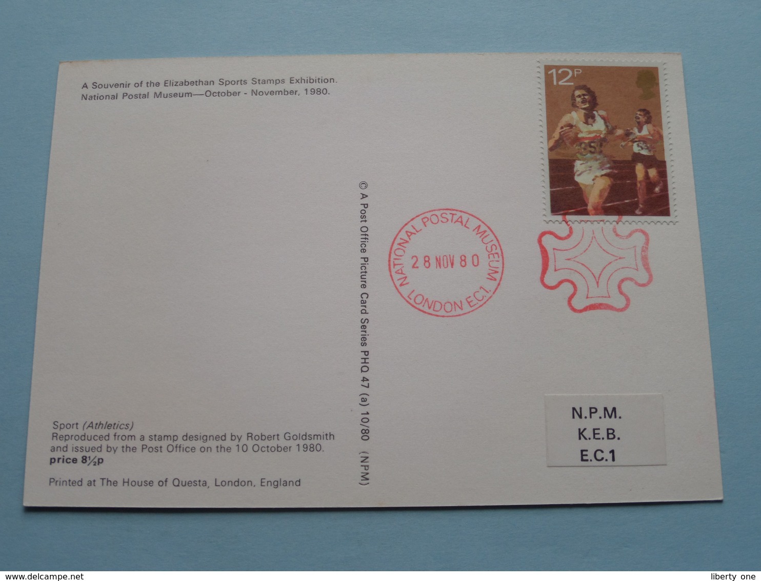 SPORT ( Athletics ) National Postal Museum 1980 ( 28 Nov 1980 London Stamp / Zie Foto's ) ! - Timbres (représentations)