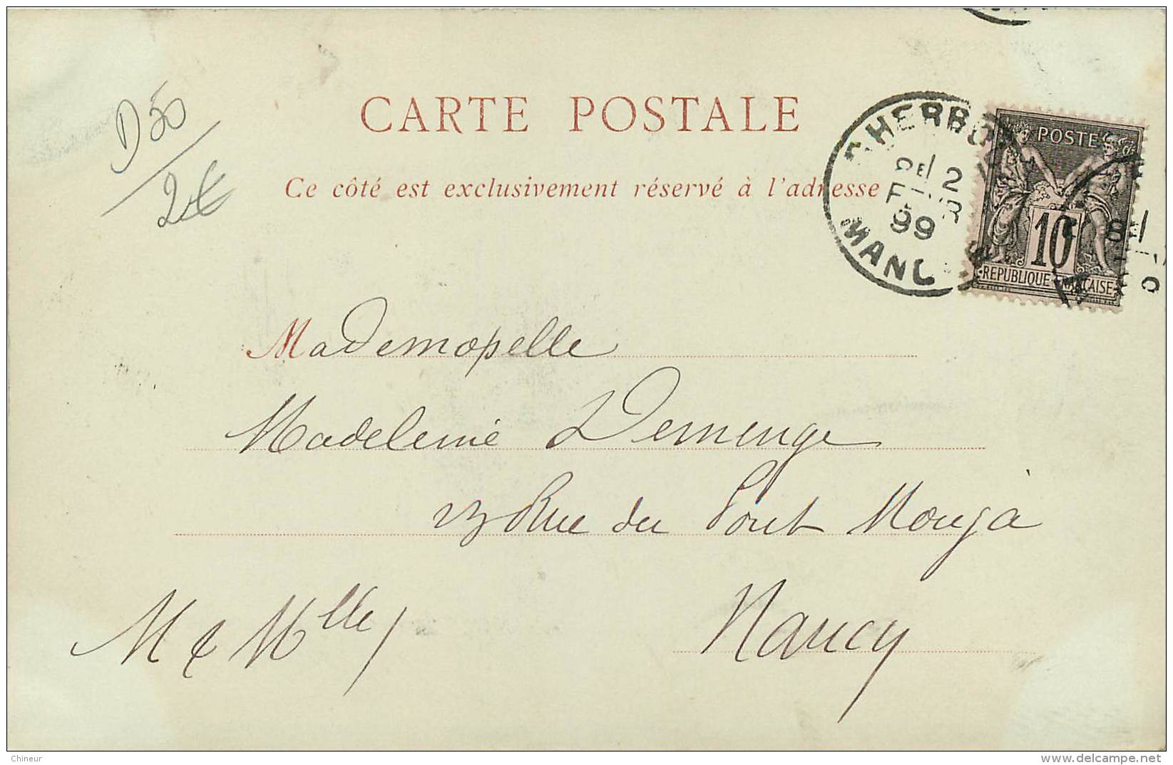 CARTE PRECURSEUR TIMBREE TYPE SAGE 1899 LE CHATEAU DE NACQUEVILLE - Sonstige & Ohne Zuordnung