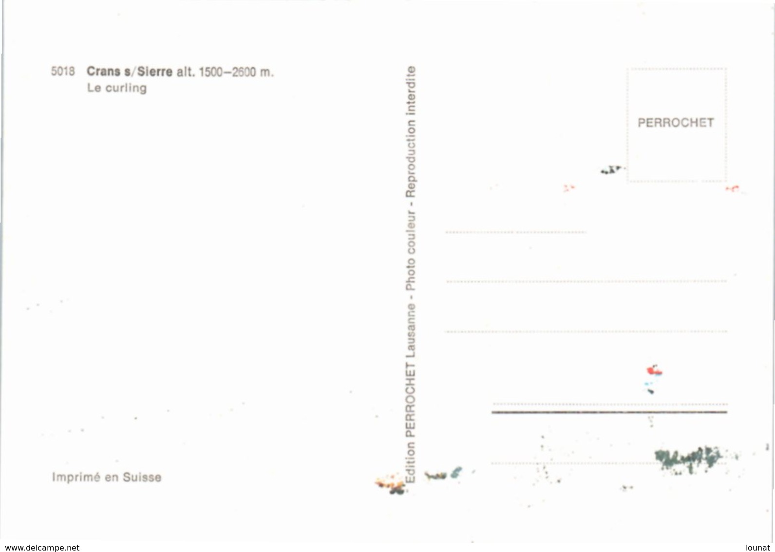 CRANS Sur Sierre : Le Curling (sport) (pli Coté Droit) - Sierre