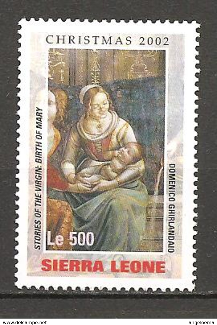 SIERRA LEONE - 2002 DOMENICO GHIRLANDAIO Nascita Della Vergine Maria Particolare (S.Maria Novella, Firenze) Nuovo** MNH - Religieux