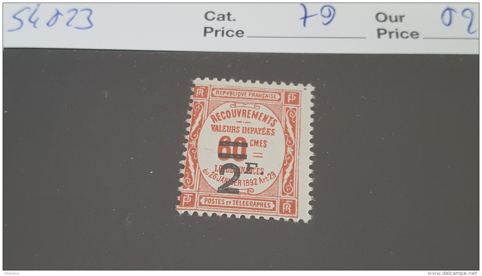 LOT 410429 TIMBRE DE FRANCE NEUF* N°54 VALEUR 23 EUROS - 1859-1959 Mint/hinged
