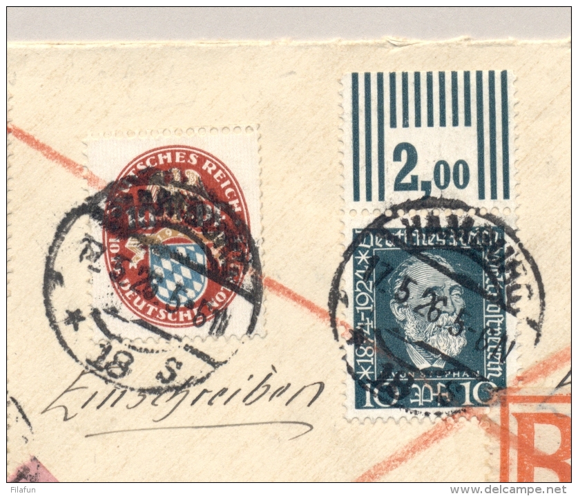 Deutsches Reich - 1926 - 9 Stamps On R-Express Cover From Hamburg To Ronnenberg - Brieven En Documenten