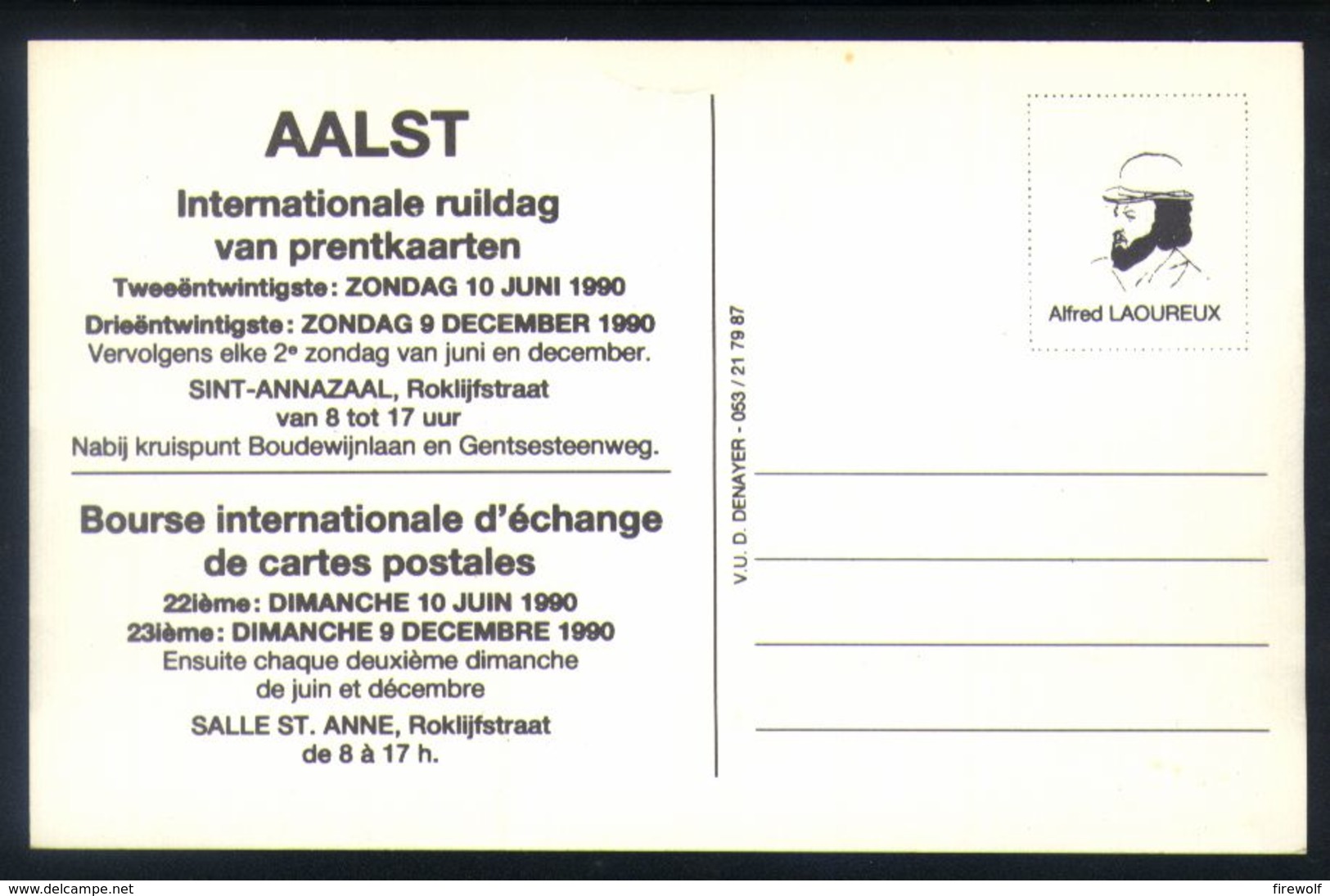Z07 - Aalst - L'Intérieur De La Gare - Reproductie Voor Internationale Ruildag 1990 - Station Trein Stoomlocomotief - Aalst