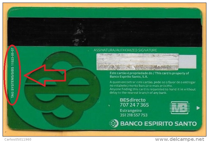 CREDIT / DEBIT CARD - BANCO ESPIRITO SANTO - 04 (PORTUGAL) - Credit Cards (Exp. Date Min. 10 Years)