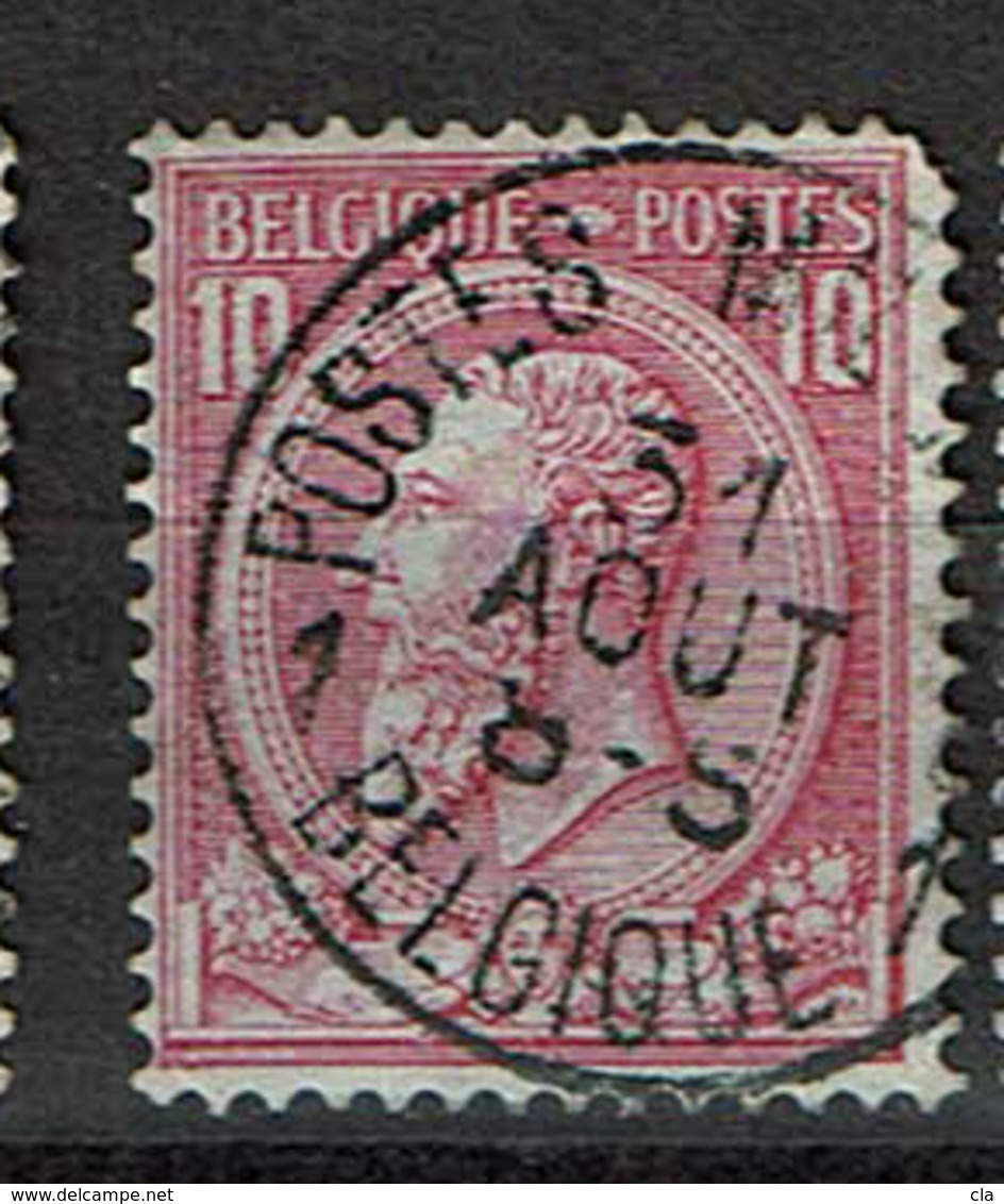 46  Obl  Belgique Postes Militaires 1  + 30   Coin Rond - 1884-1891 Leopoldo II