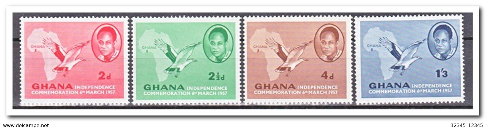 Ghana 1957, Postfris MNH, Independence, Birds - Ghana (1957-...)