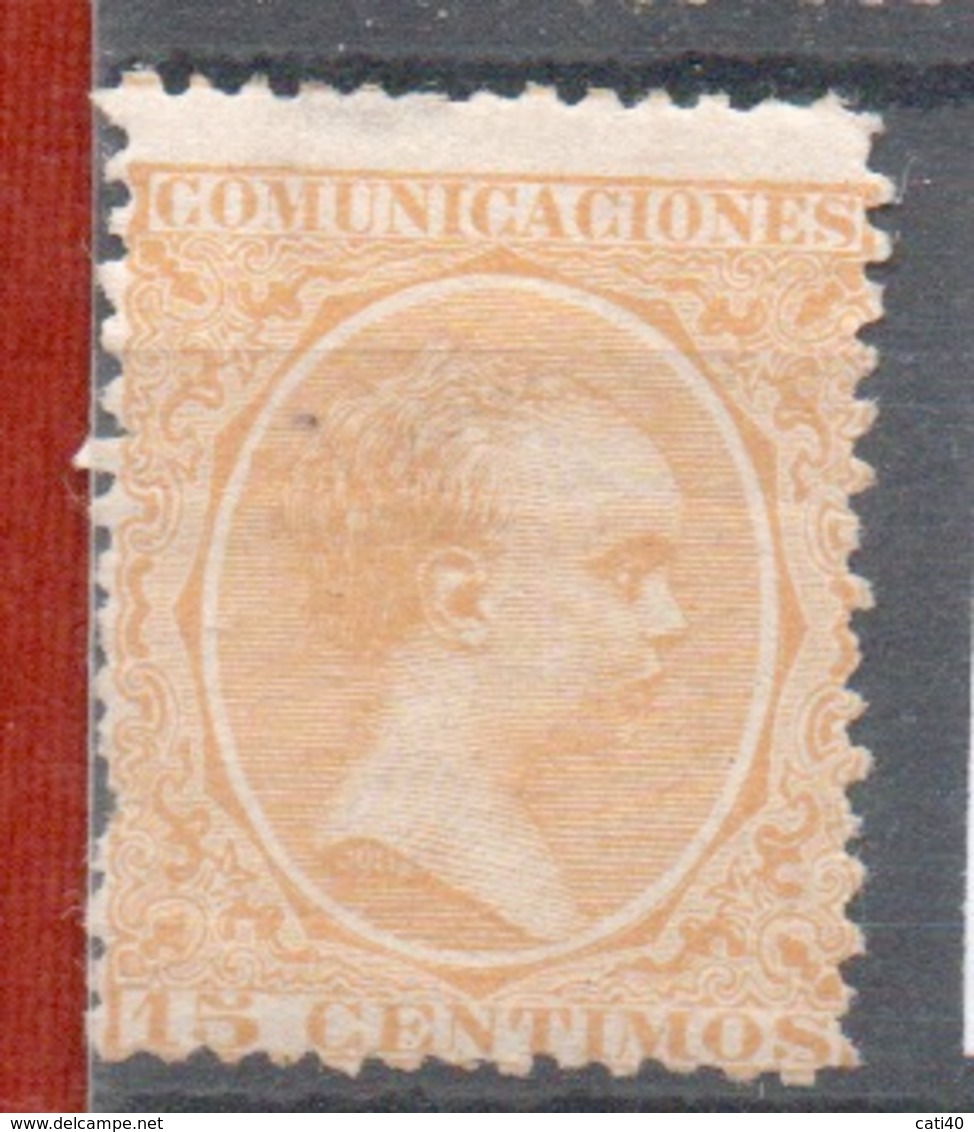 SPAGNA 1895  15 C. Giallo  Nuovio * - Used Stamps