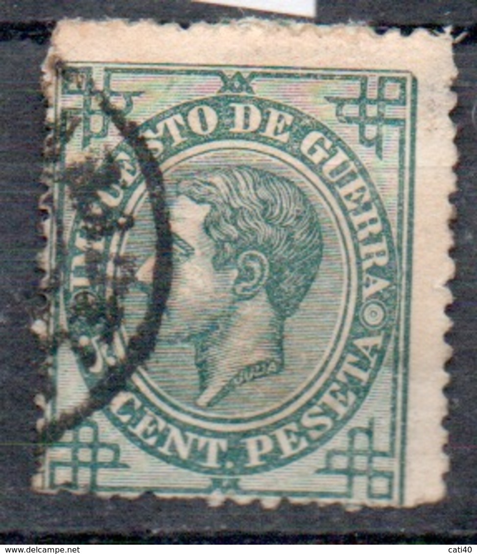 SPAGNA 1876 Imposta Di Guerra  5 C. Verde - Used Stamps