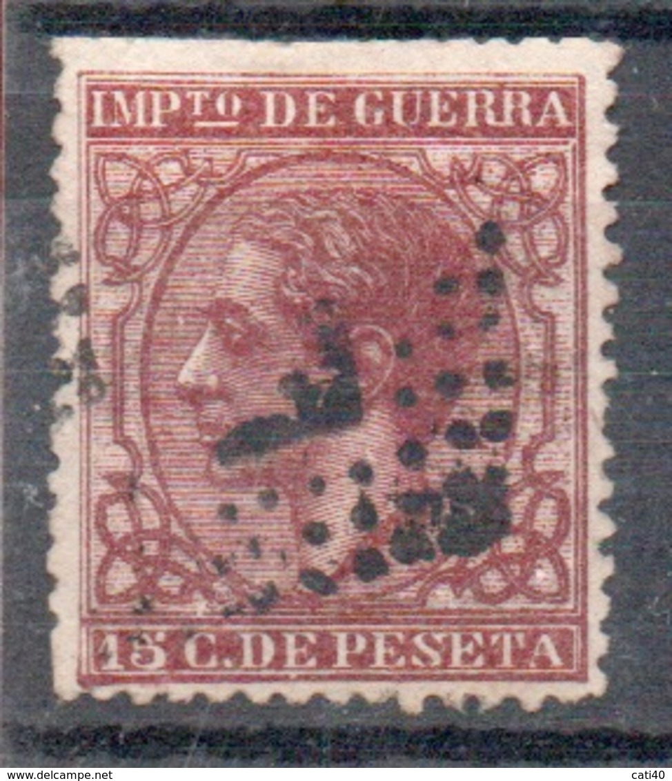 SPAGNA 1877 Imposta Di Guerra 15 C. Carminio - Oblitérés