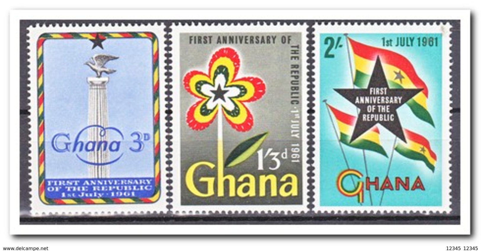 Ghana 1961, Postfris MNH, 1 Year Republic - Ghana (1957-...)