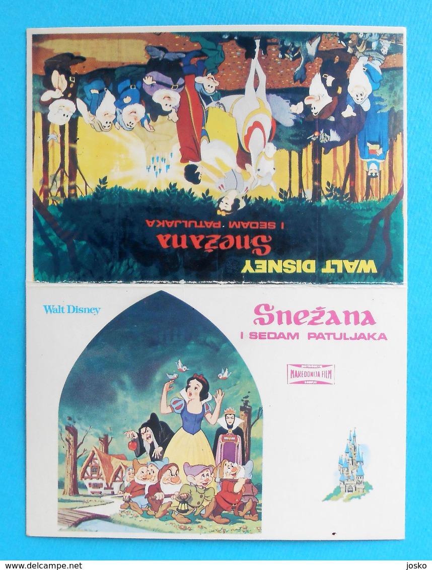 SNOW WHITE AND THE SEVEN DWARFS .... Yugoslavian Vintage Small School Timetable * Walt Disney - Europe
